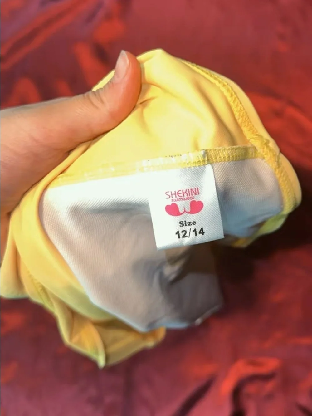 Kids One-Piece Swimsuit in Pale Yellow